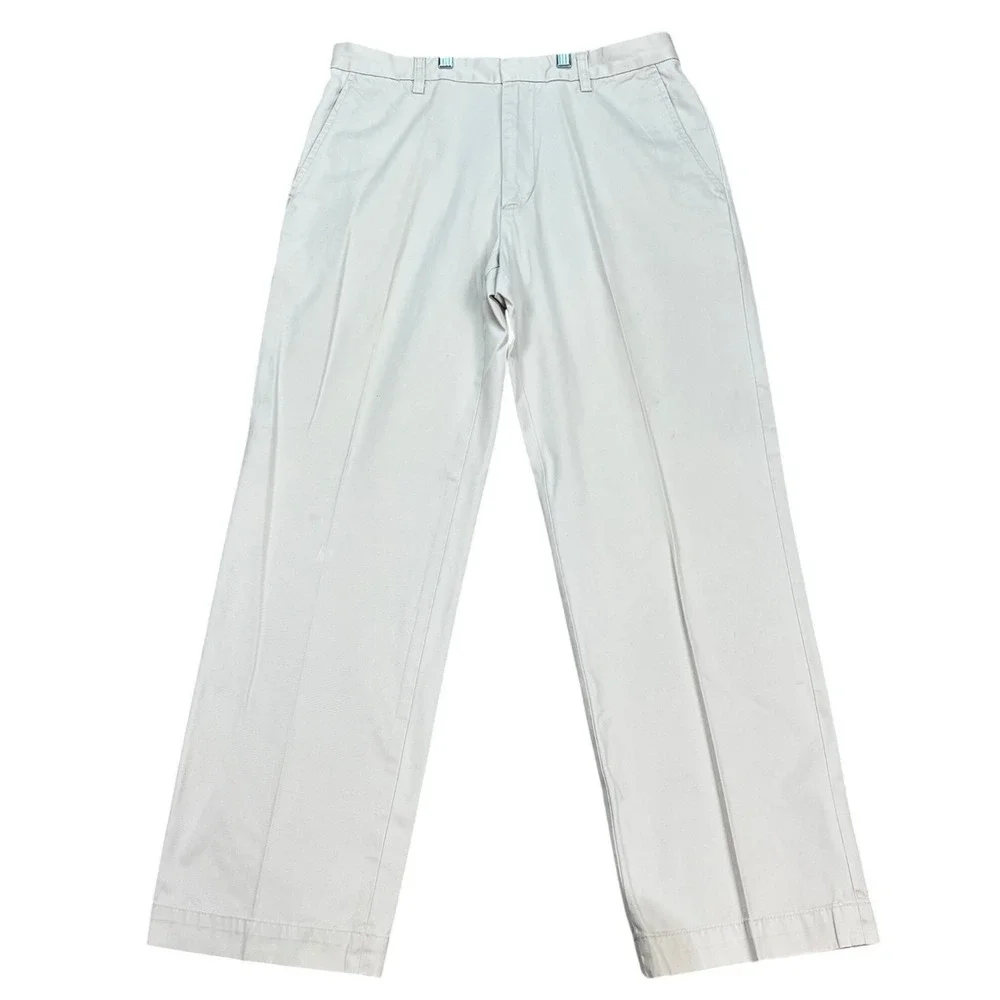 Banana Republic Chino Pants Mens 32x30 Khaki Straight Leg Flat Front‎ Twill EUC